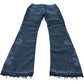 We The Free Jeans Women's Wide Leg Floral Design Black