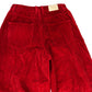 ALIGNE Markus Cord Trousers Women's Red Cotton Organic Wide Leg Size 8