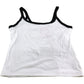River Island Tank Top UK L Women's Cotton Blend White with Black Trim