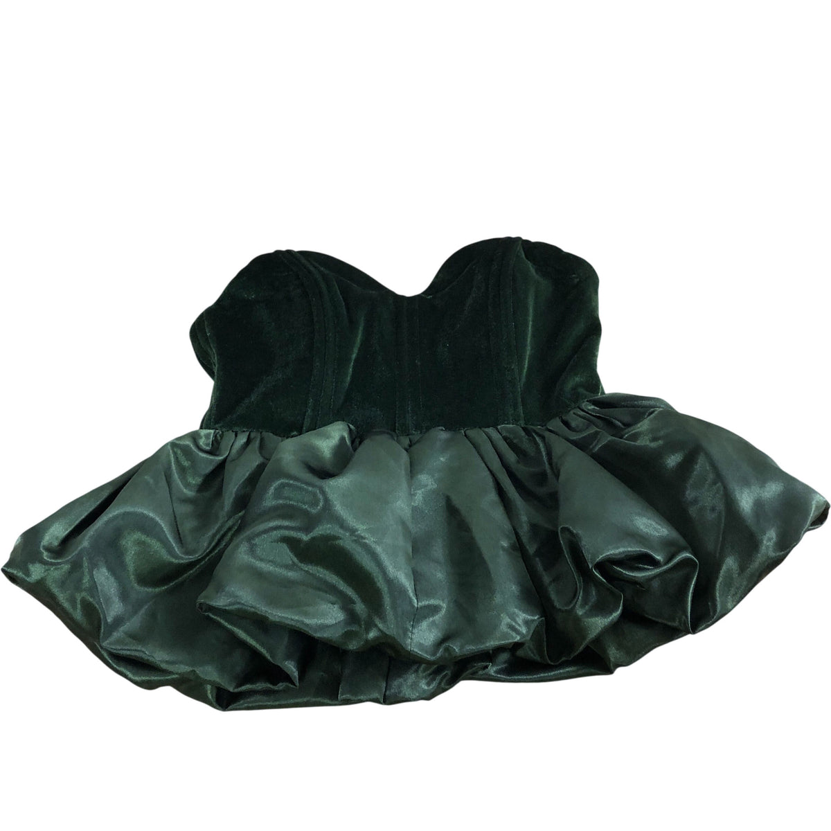 River Island Small Green Velvet Corset Top Women's