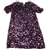 Sequin Dress UK10 Women's Short Sleeve Burgundy Party Dress