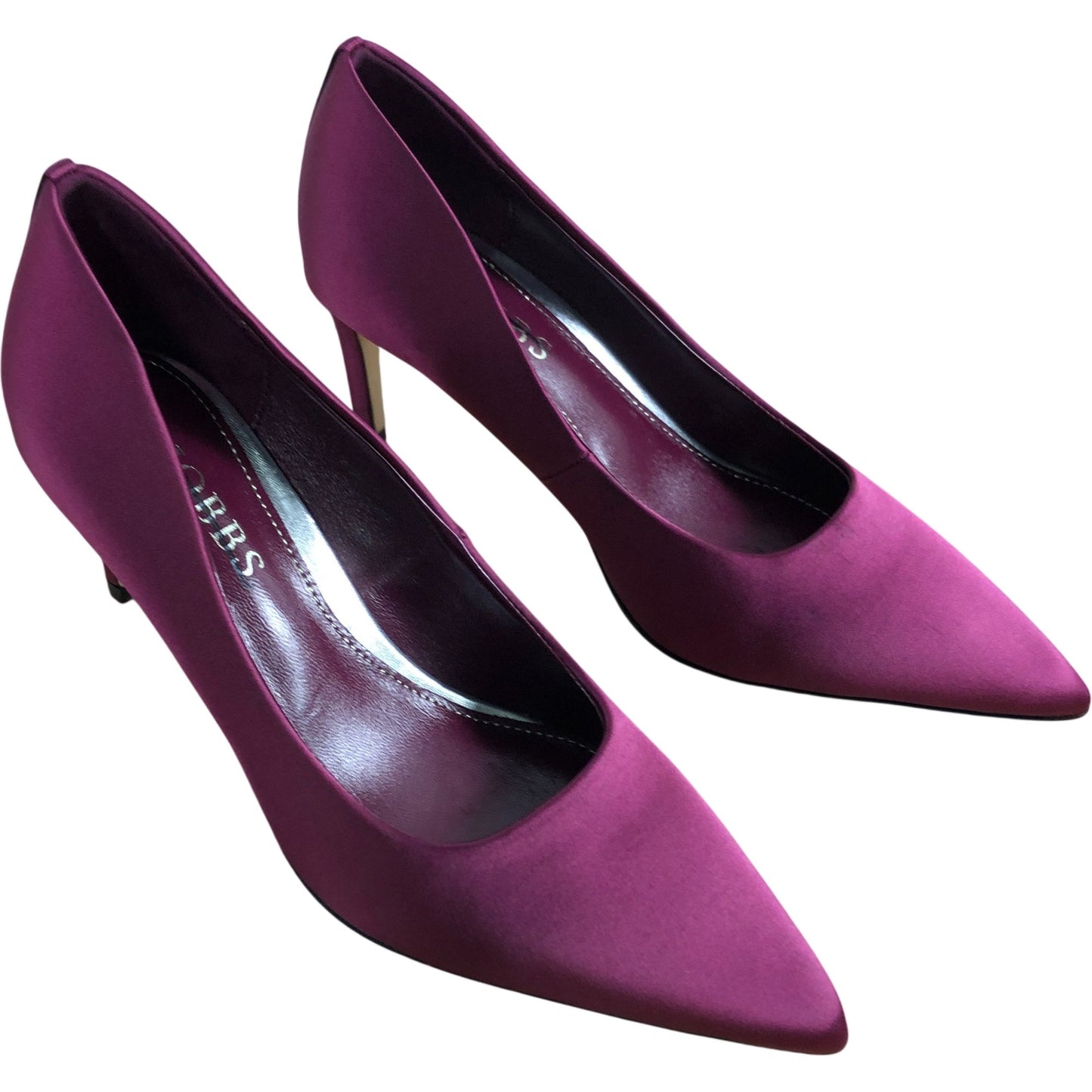 Branded Pointed Toe Satin Court Heels UK3 Women's Fuchsia Pink