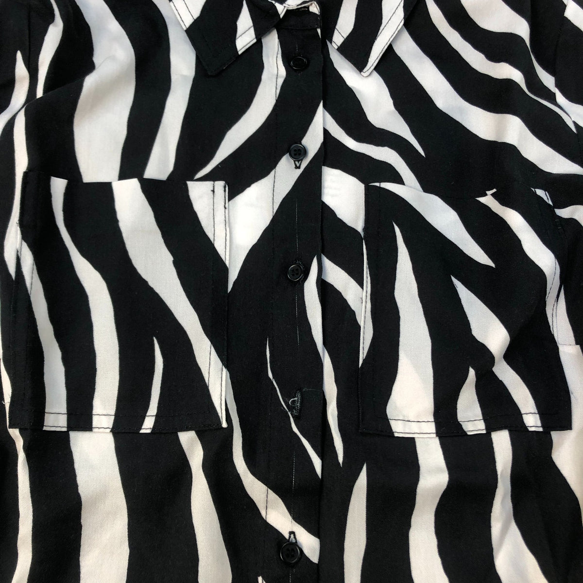 Baukjen Zebra Print Blouse UK10 Women's Long Sleeve Button Up Fashion Top