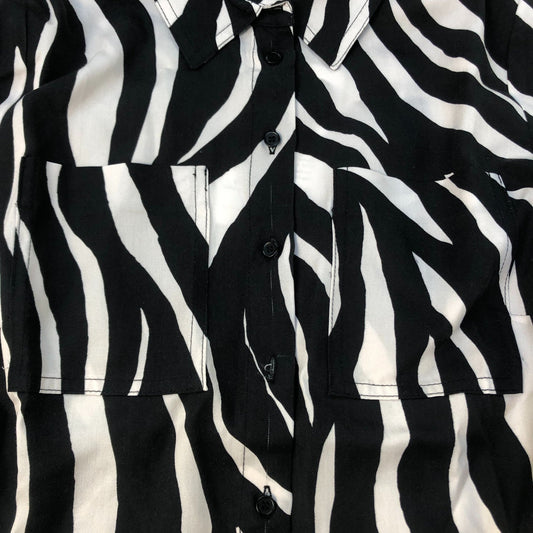 Baukjen Zebra Print Blouse UK10 Women's Long Sleeve Button Up Fashion Top