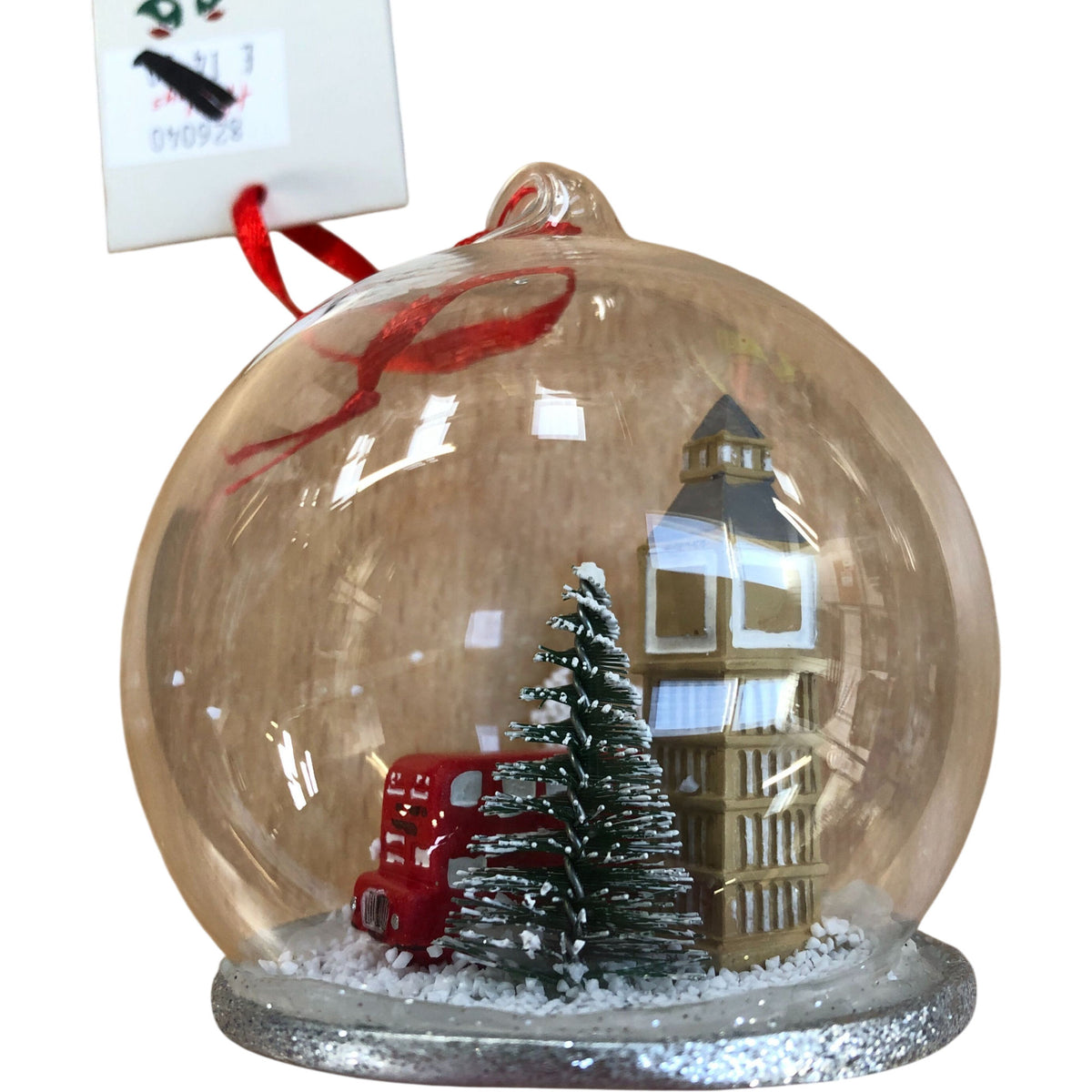 Sass & Belle London Bus Snow Globe Christmas Decoration with Big Ben