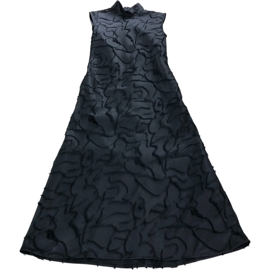 Stine Goya Black Textured Satin Midi Dress - Size 6