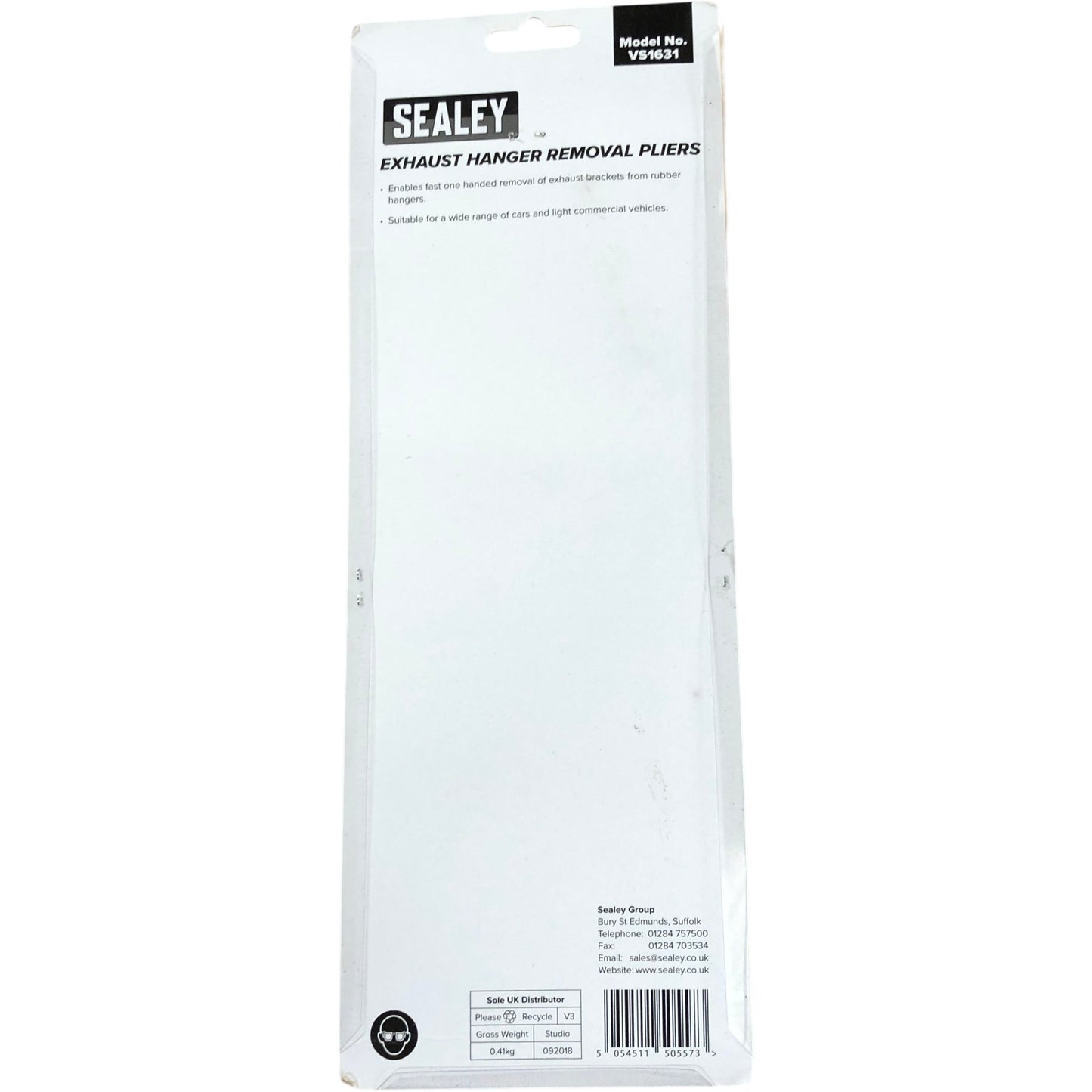 SEALEY VS1631 Exhaust Hanger Removal Pliers One Handed Tool Suitable For Cars