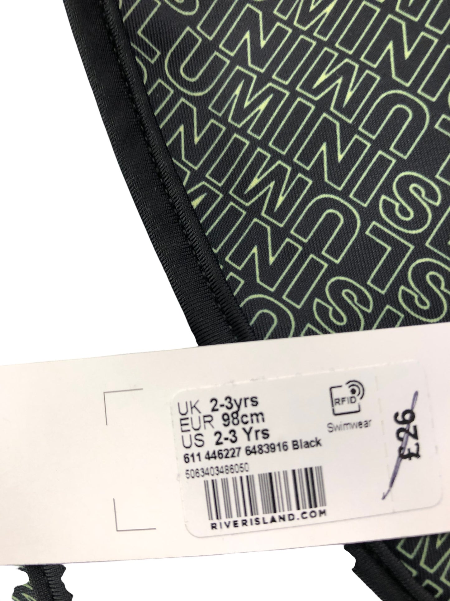 Luminis Saint Antoine Kids Swim Suit 2-3 Years Boys UPF 50+ Black