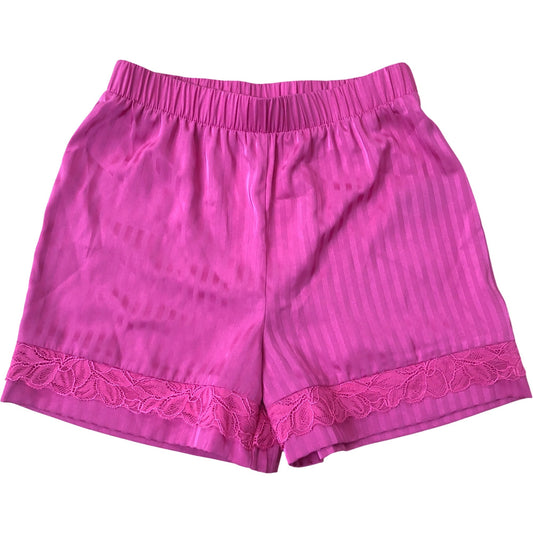 River Island PJ Shorts Size 7-8 Years Girls Pink Elasticated Waist Floral Lace