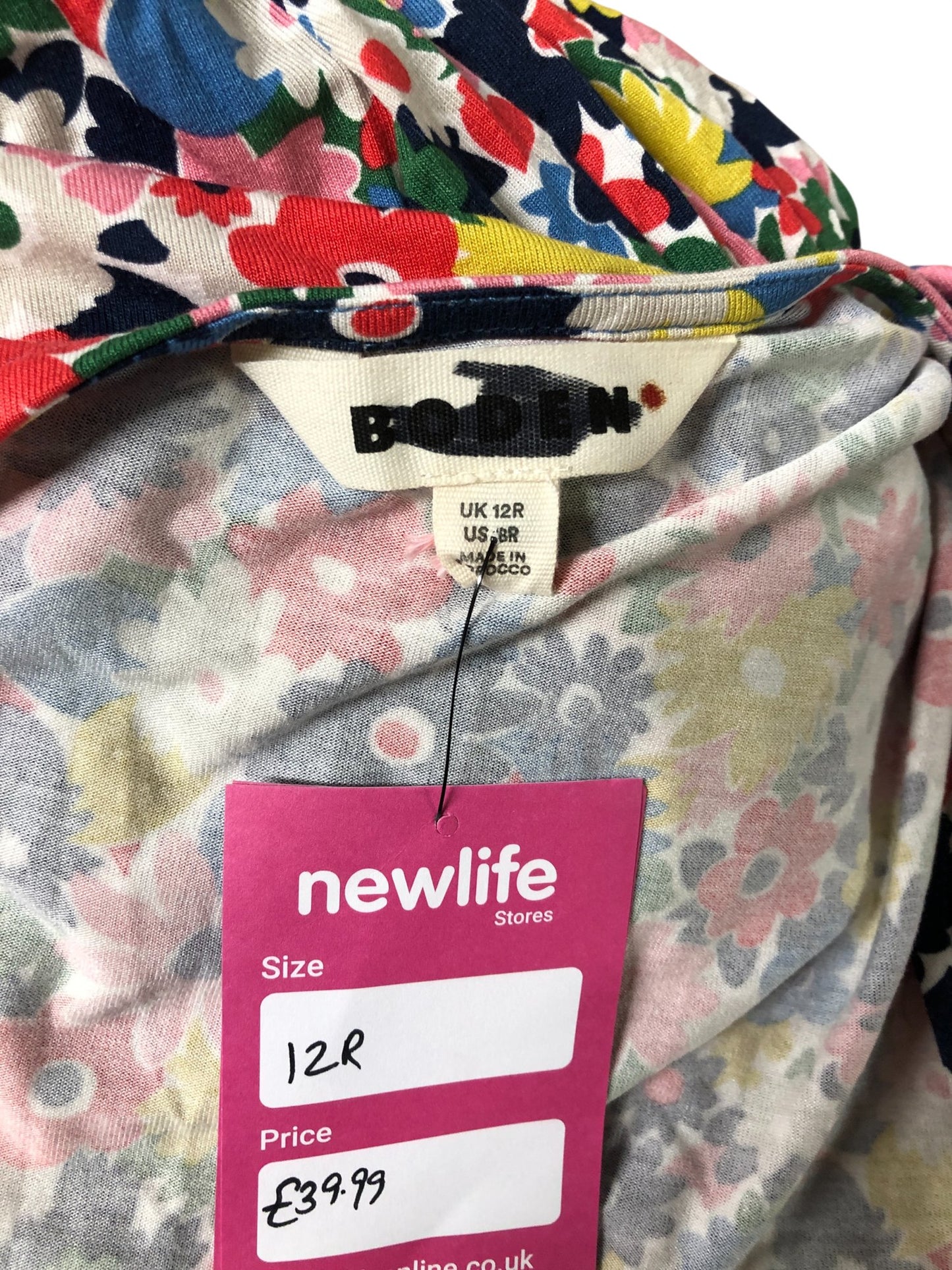 Floral Wrap Dress UK12 Women's Short Sleeve Maxi Viscose Eco-Friendly