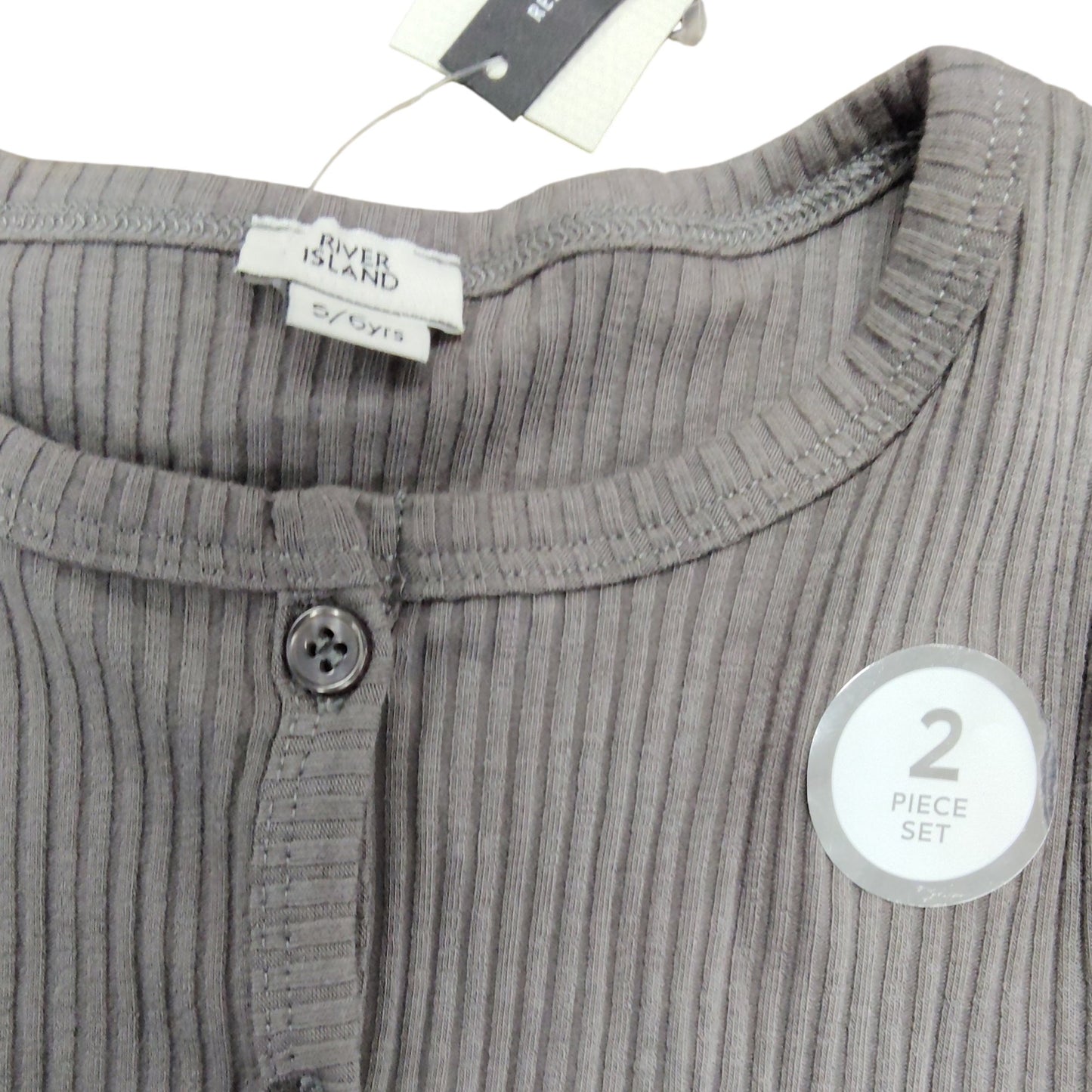 River Island Girls 2 Piece Set Cardigan And Leggings Age 5 Years Grey Ribbed