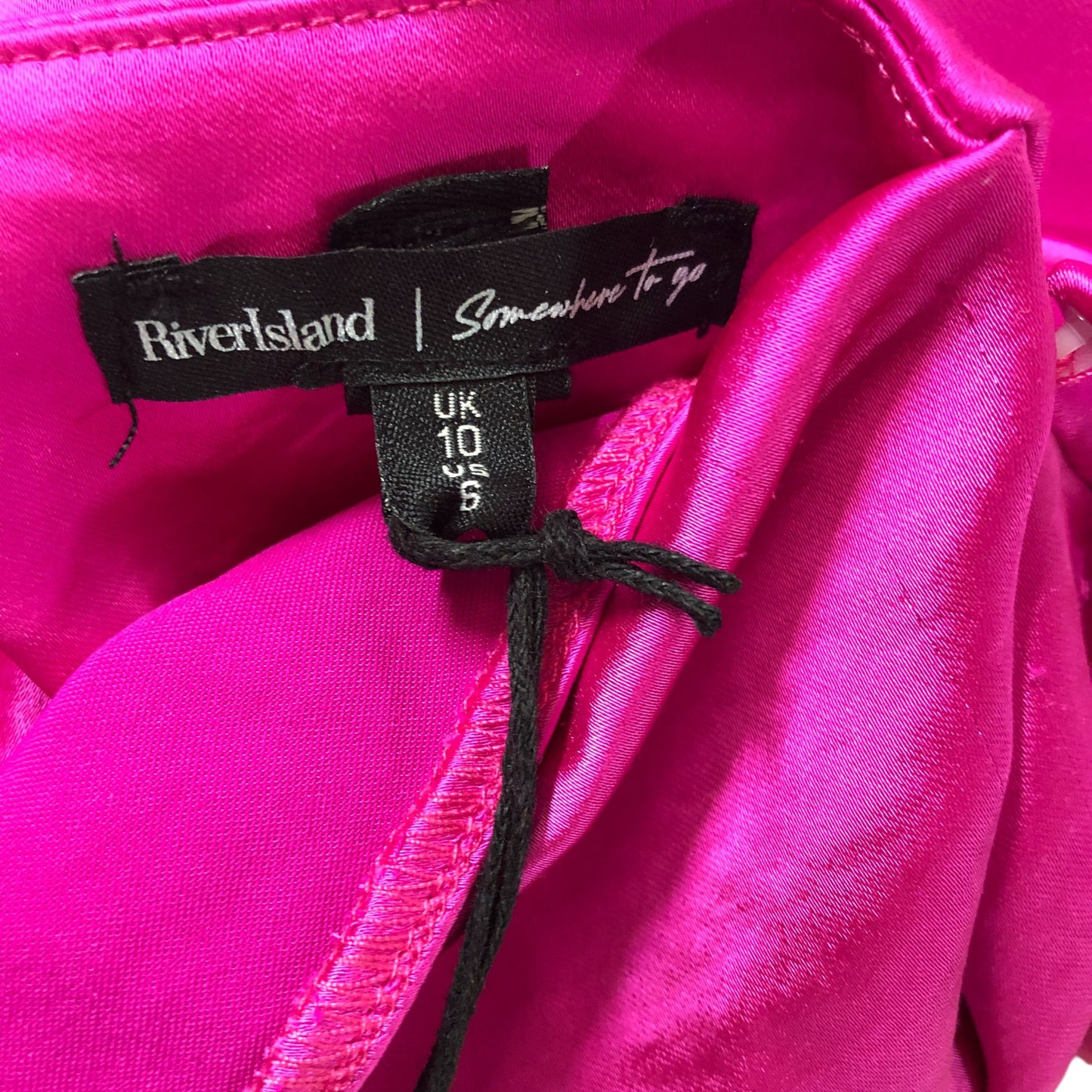River Island Cowl Neck Women's Satin Pink Long Sleeve Blouse Size 10