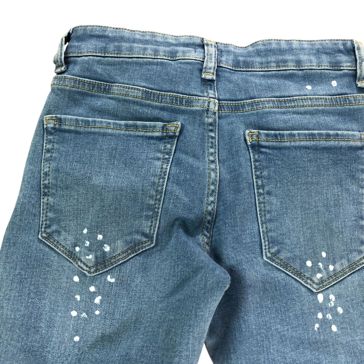 River Island Sid Skinny Jeans UK8 Years Distressed Blue Wash Denim