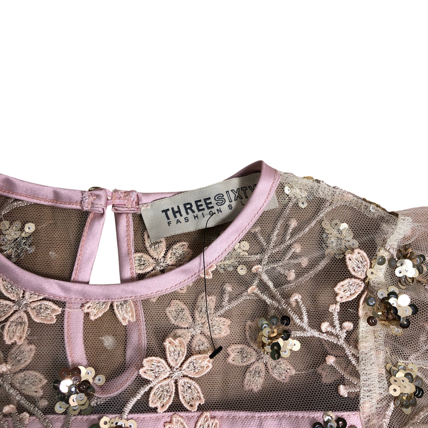 Three Sixty Girls Pink Embellished Dress Size 2-3 Years Floral Design