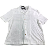 River Island White Short Sleeve Shirt Men's Casual Button Up Cotton Size XL