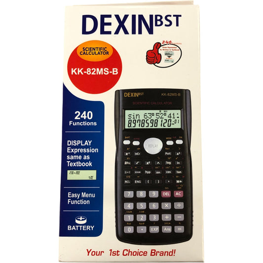 DEXINBST Scientific Calculator 240 Functions Easy Menu Battery KK-82MS-B