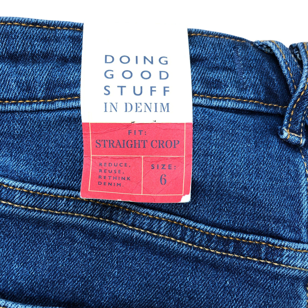 Brooke Straight Crop Jeans Mid Denim Blue Size 6