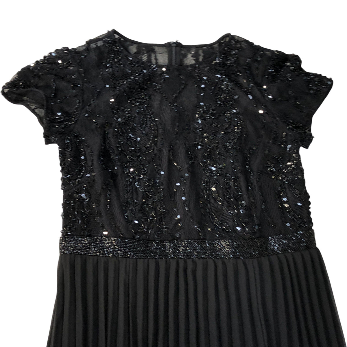 Adrianna Papell Black Beaded Maxi Dress UK8 Women's Evening Wear Flowy