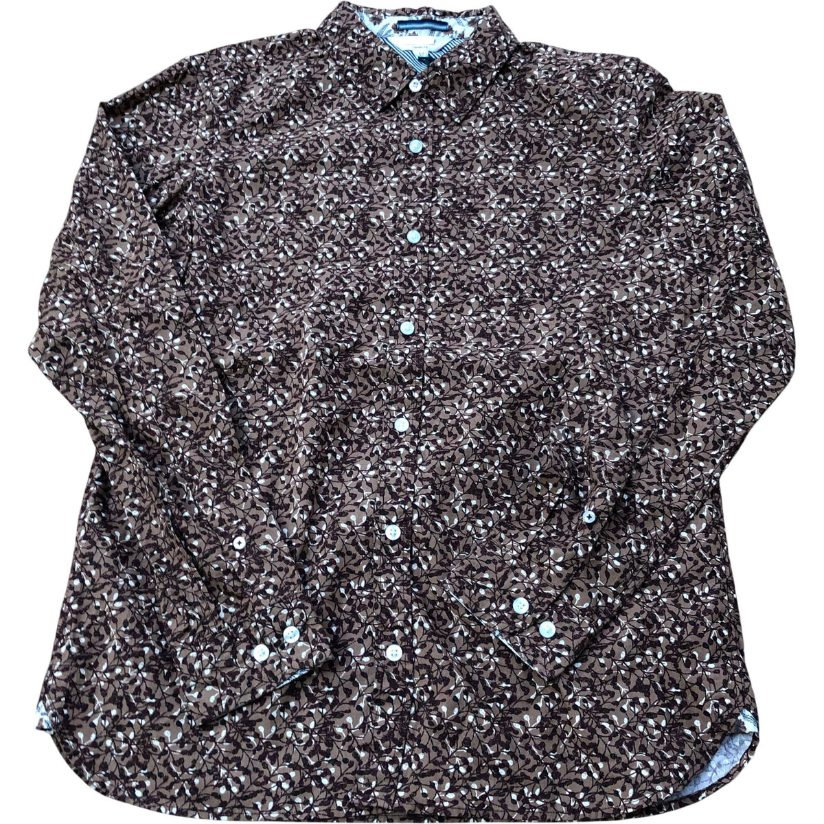 Mini Twig Printed Shirt Organic Cotton Brown Size S