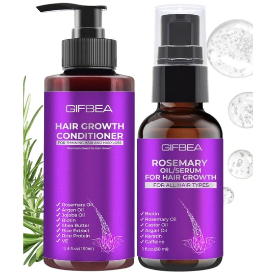 GIFBEA Conditioner and Hair Growth Serum for Thinning Hair with Biotin Argan Oil