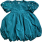 Branded 6Y Girls Puff Sleeve Dress Green Ball Gown