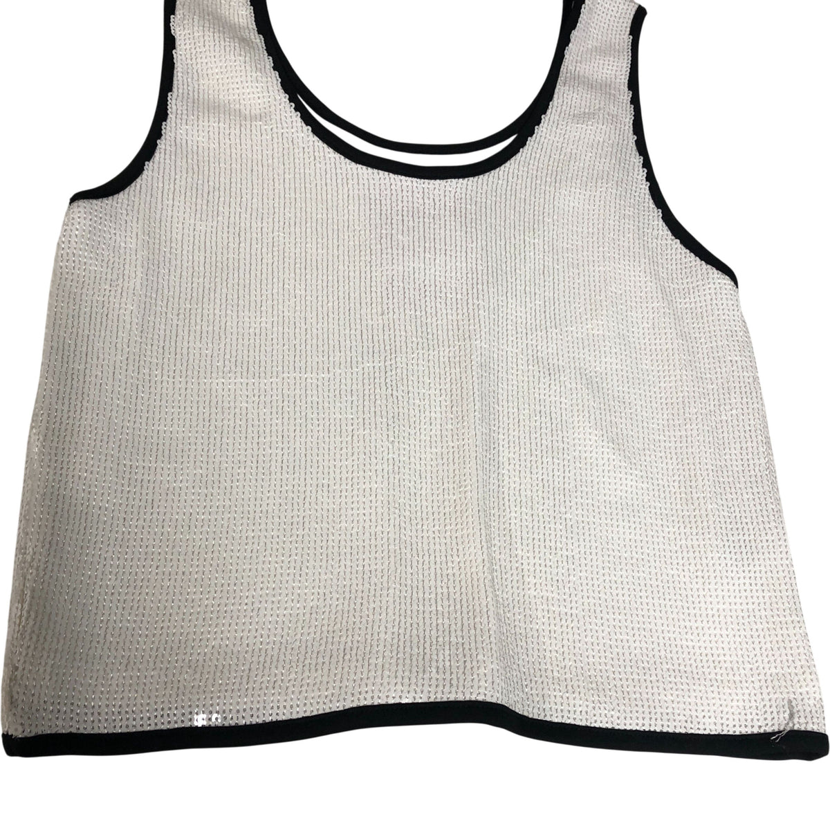 River Island  White Sequin Tank Top UK10 Women's Casual Sleeveless Fashion