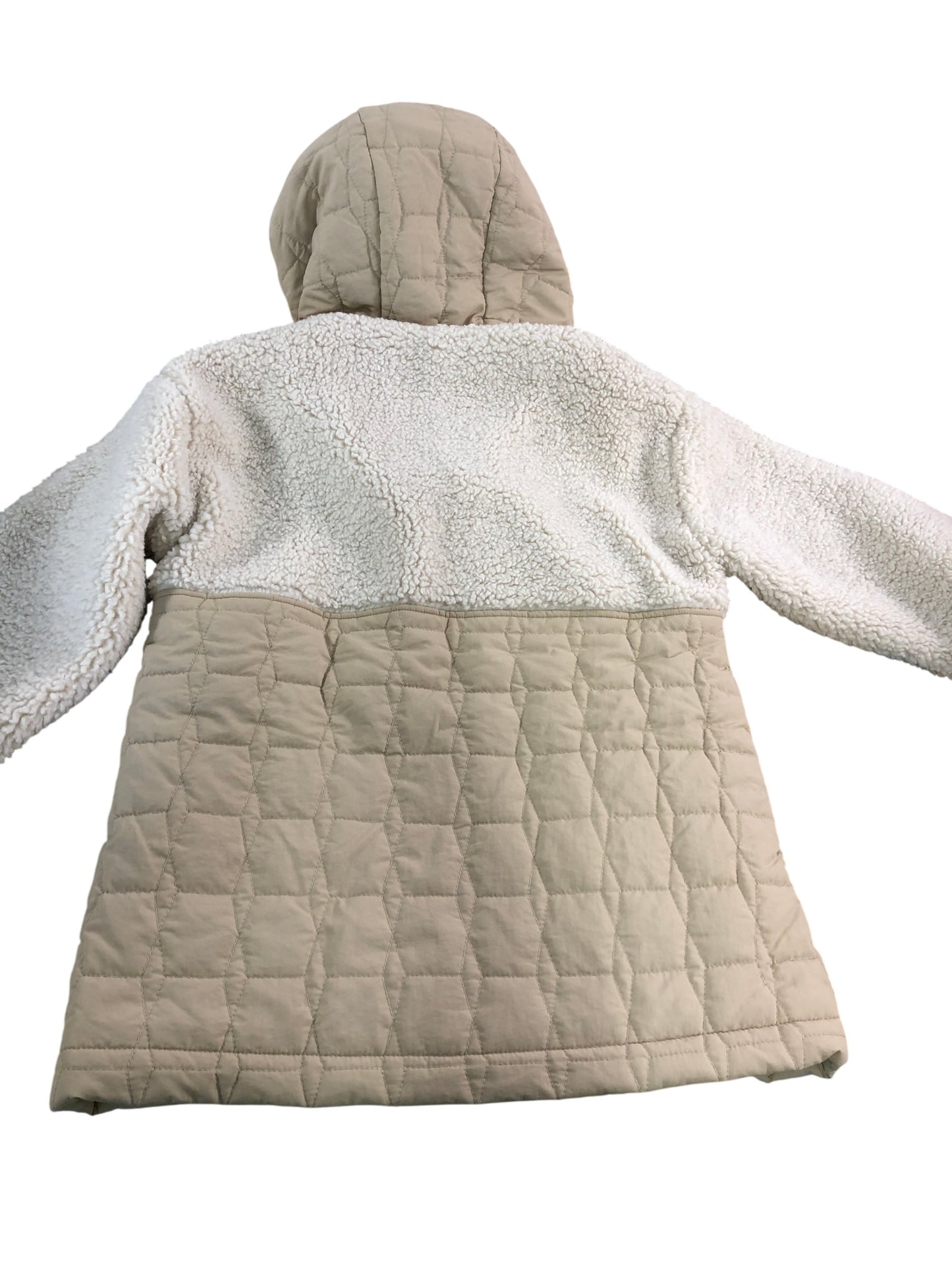 FATFACE Quilted Hooded Jacket Women's Chunky Fleece Cream Size UK 6