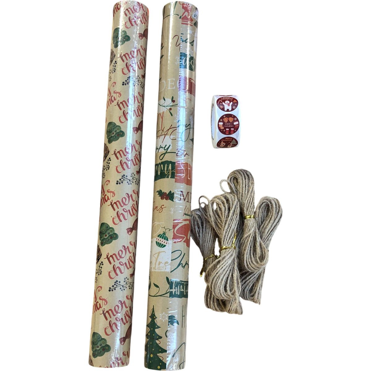 Christmas Wrapping Paper Set Festive Decorative Roll Pack Gift Wrap