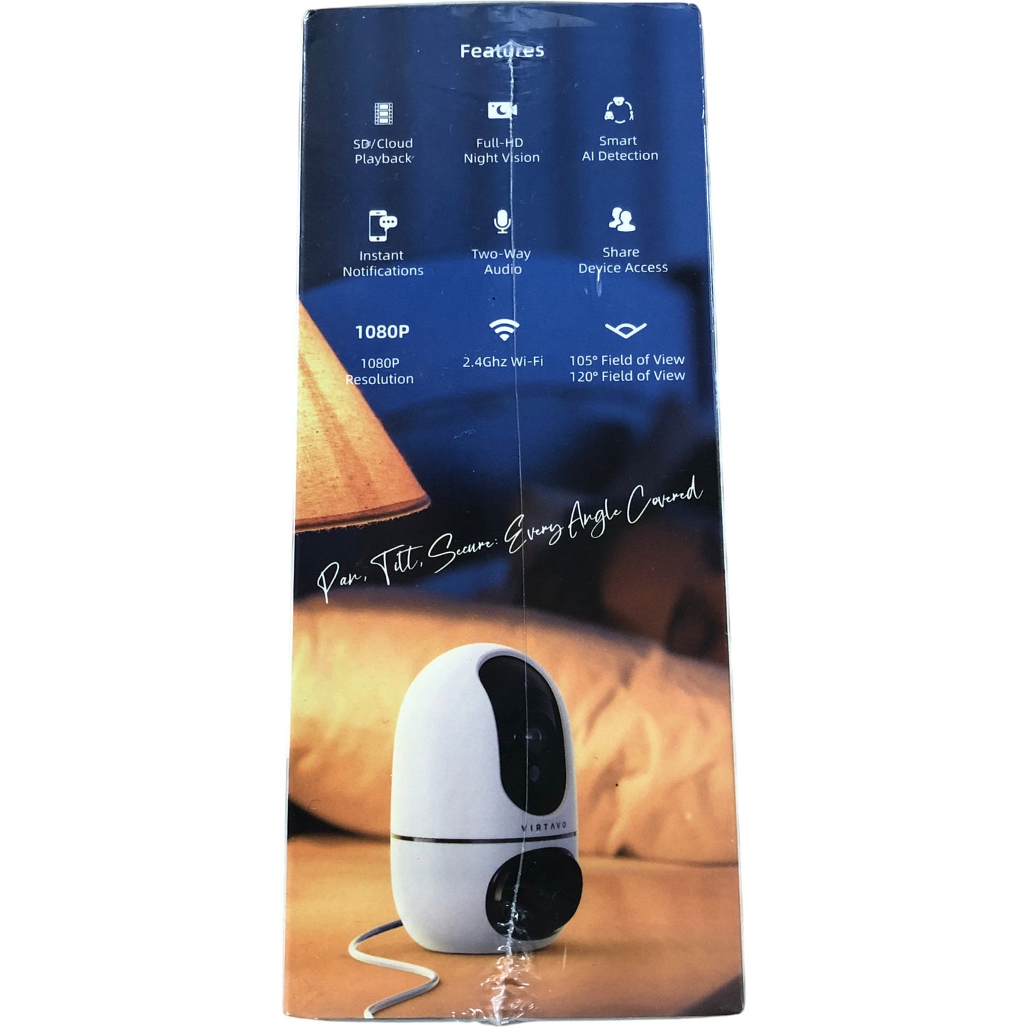 VIRTAVO EggSentry 24/7 Recording Minor Dual Lens Indoor Security Camera