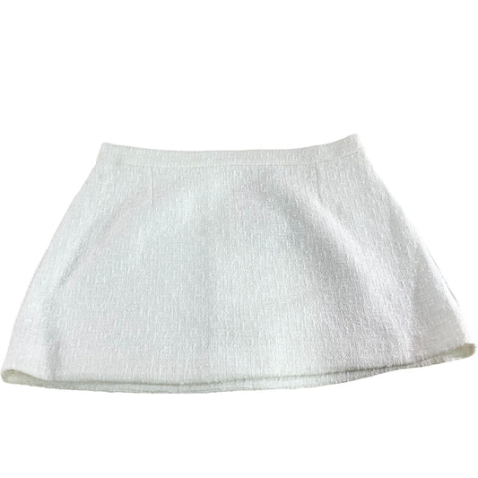 River Island White Mini Skirt UK18 Women's Textured