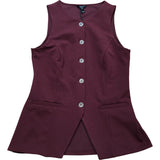River Island Sleeveless Top Women's Maroon Button Front Casual Vest 12