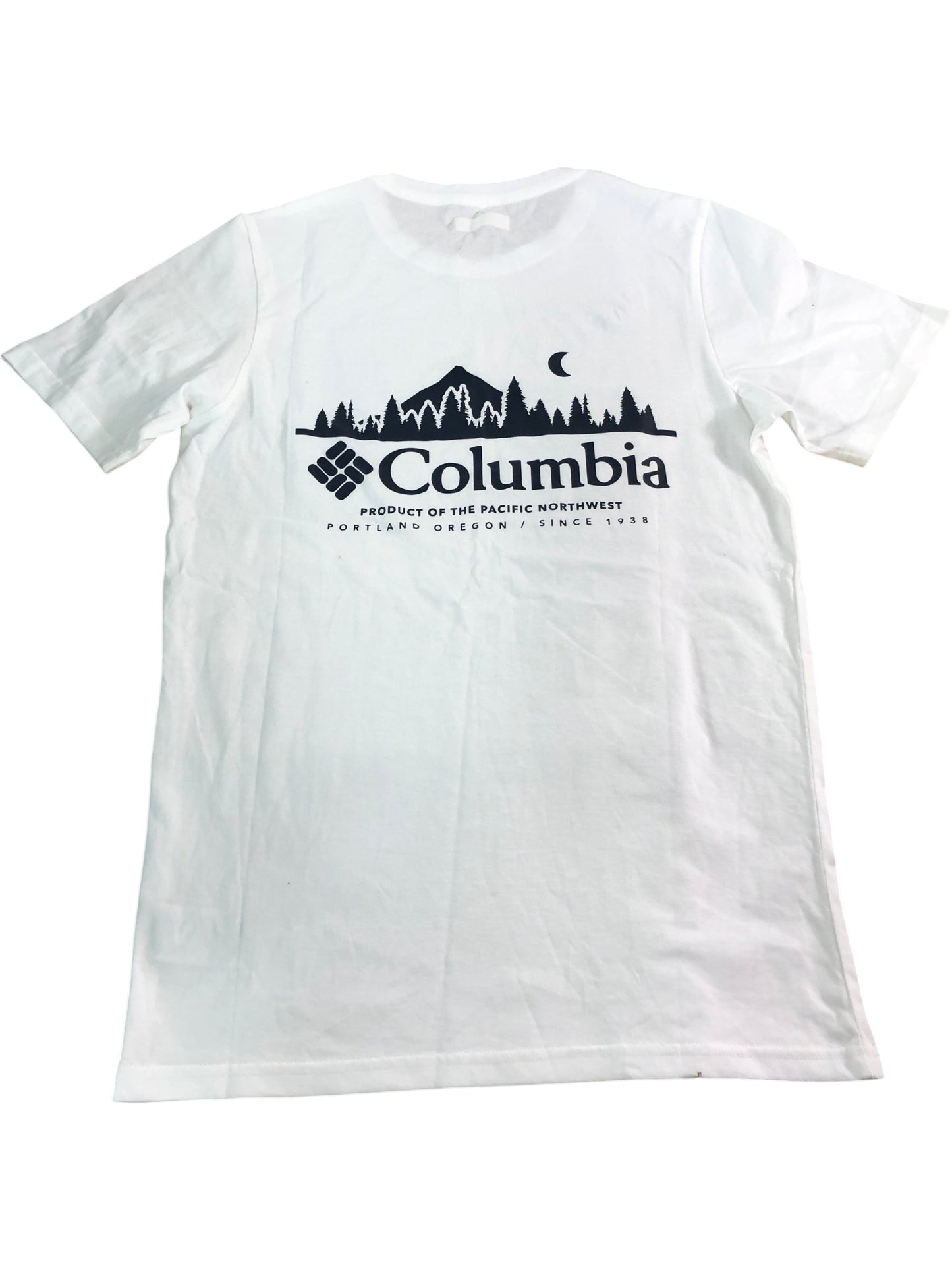 COLUMBIA Rapid Ridge Back Graphic T-Shirt Mens Regular Fit White Size Small