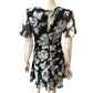 River Island Women's Size 8 Black Floral Ruched Mini Dress Summer Style