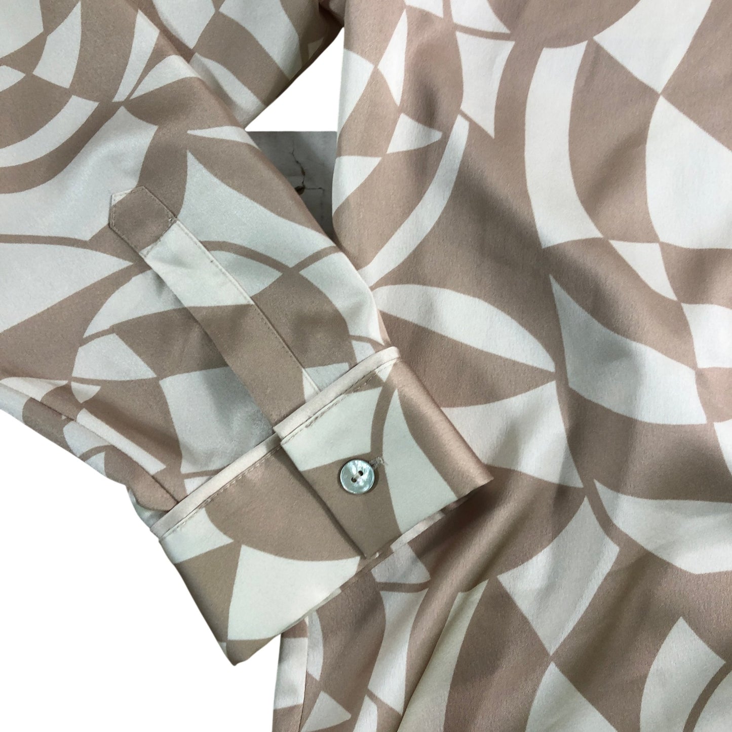 Branded Printed Satin UK12 Women's Button Down Pyjama Top