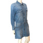 Wrangler Denim Dress Women's Blue Casual Button Up Shirt Dress Size Medium