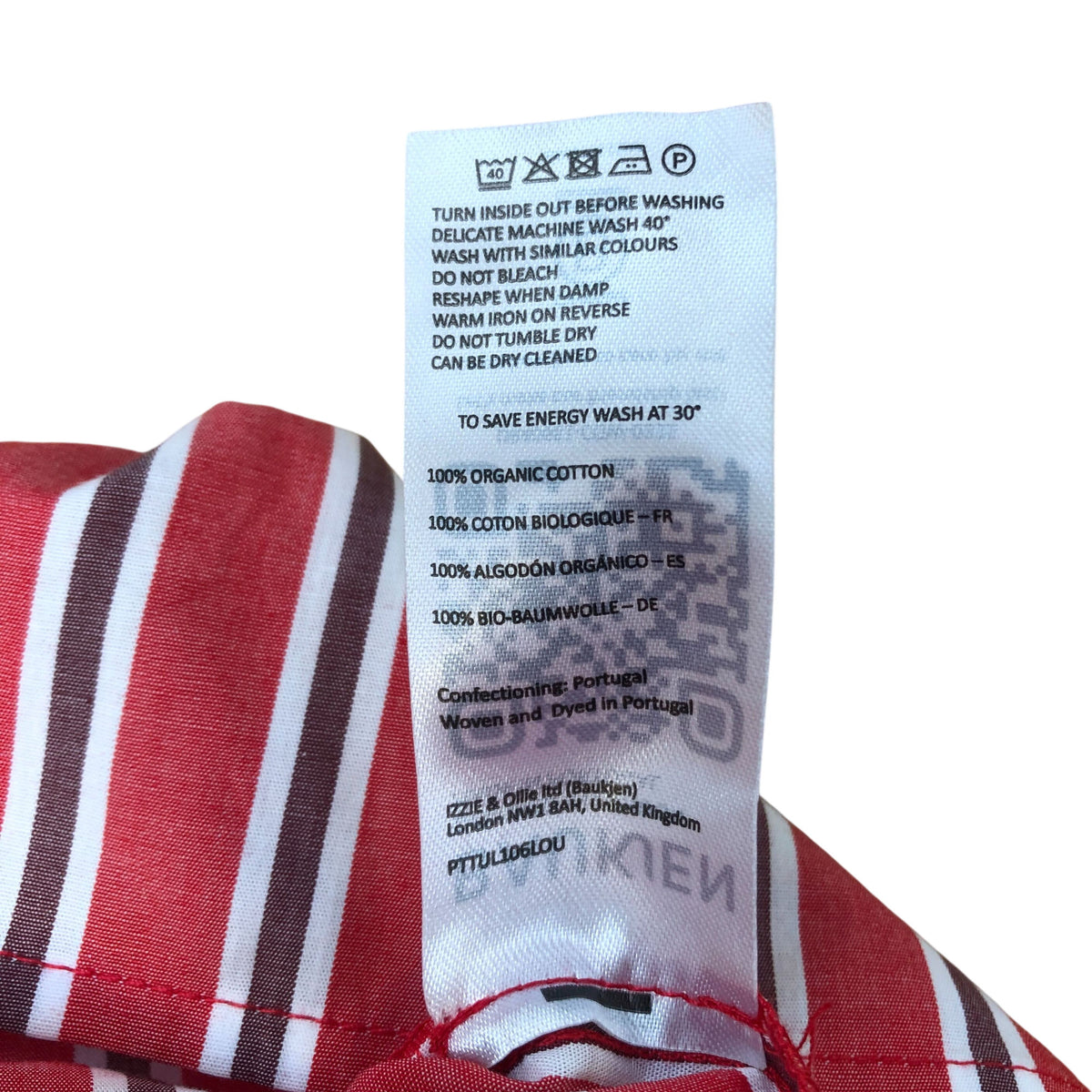 Baukjen Striped Dress UK Size 18 Women's Sleeveless Organic Cotton Red White