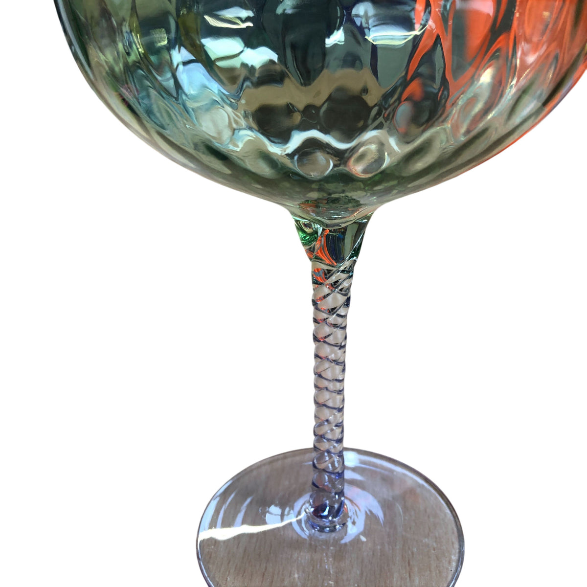 Cocktail Glass Vintage Style Stemware Green Purple