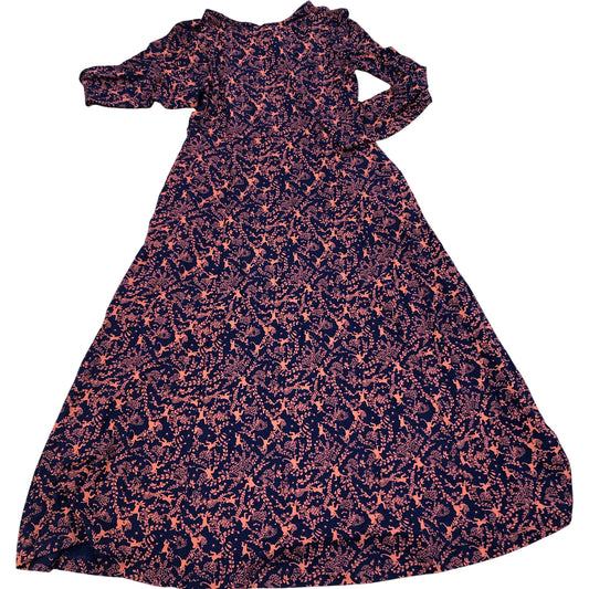 Long Sleeve Maxi Dress UK8 Women's Floral Print Eco Viscose
