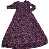Long Sleeve Maxi Dress UK8 Women's Floral Print Eco Viscose