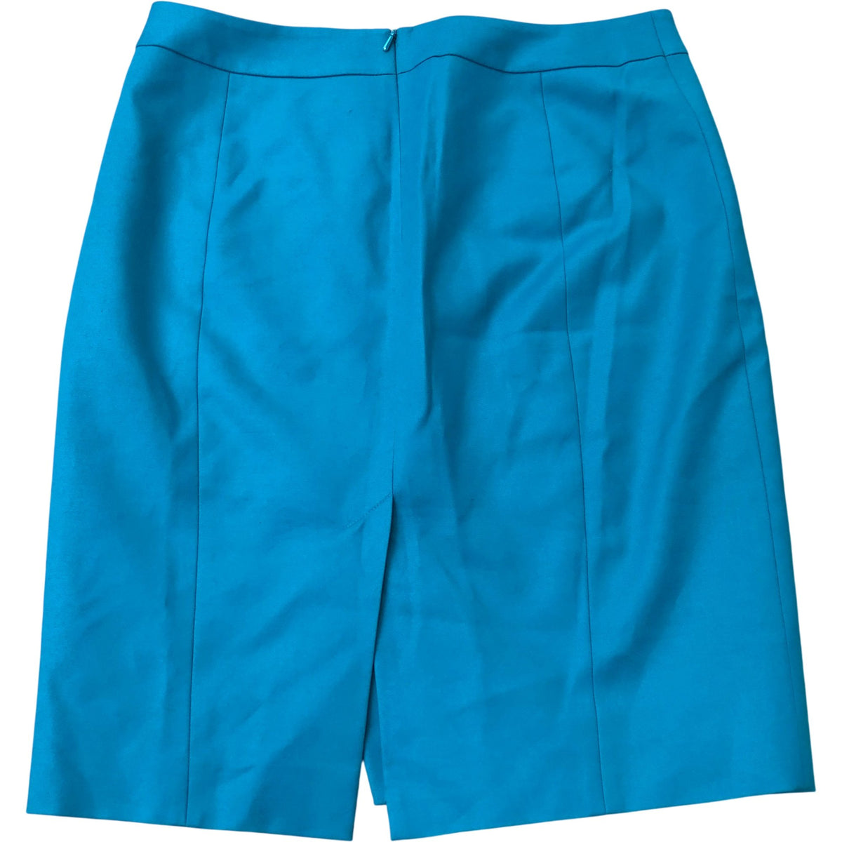 Karen Millen Teal Pencil Skirt Cotton Blend Knee Length Size 12