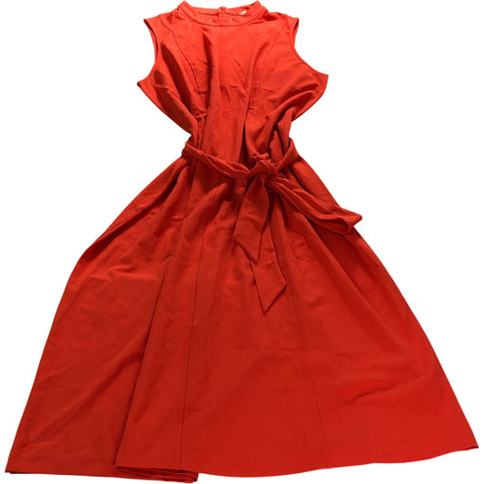 Boden Orange High Neck Midi Dress - Size 22