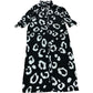 Dancing Leopard UK10 Women's Black White Leopard Print Shirt Dress
