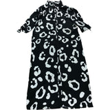 Dancing Leopard UK10 Women's Black White Leopard Print Shirt Dress