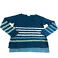 Ophia Stripe Jumper UK8 Women's Teal Multi Organic Cotton Sweater
