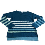 Ophia Stripe Jumper UK8 Women's Teal Multi Organic Cotton Sweater