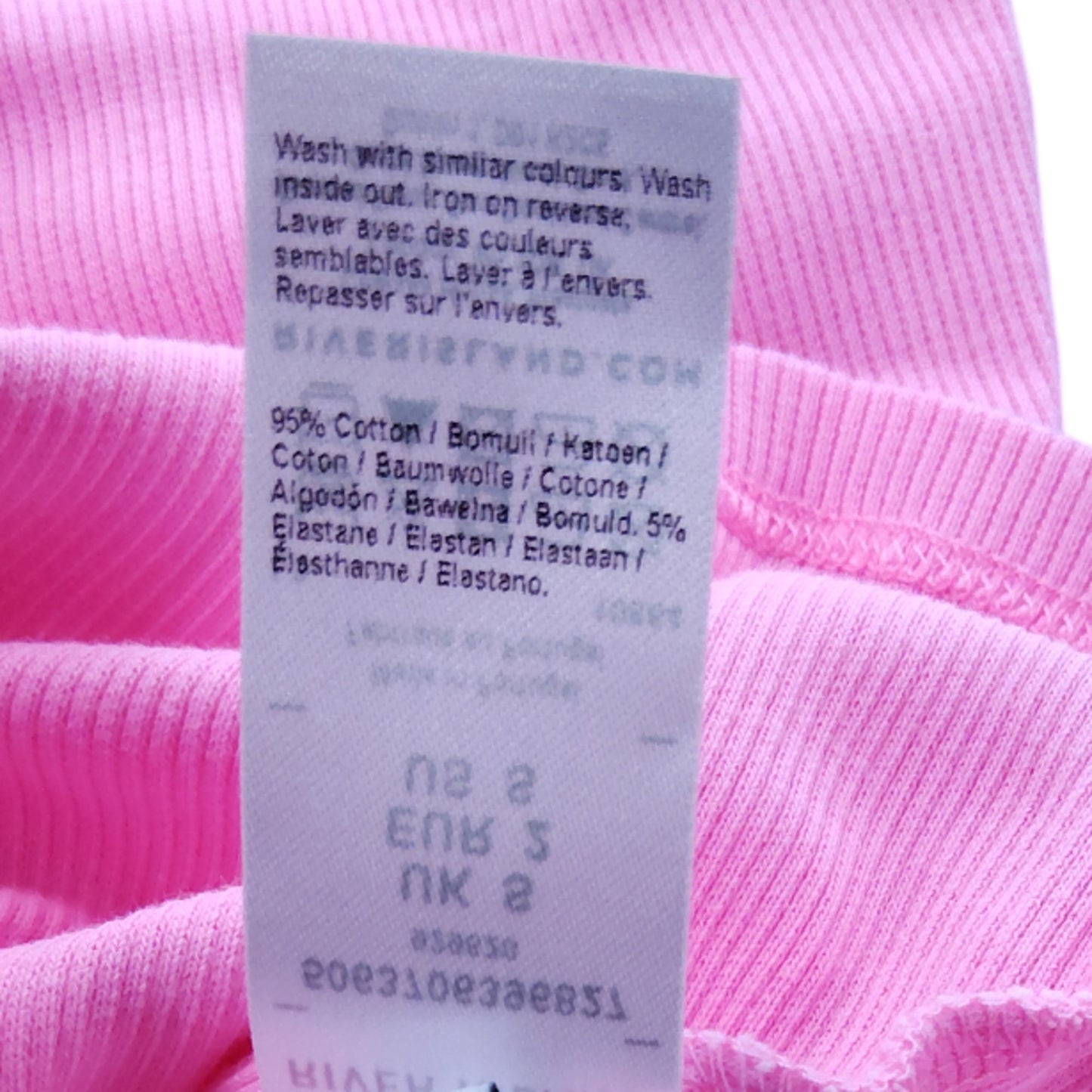 River Island Pink Relaxed Fit Tank Top UK Size 8 Women's Ribbed Cotton Vest