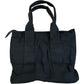 Aucuu Canvas Tote Bag Reusable Black 100% Cotton