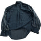 Sheer Black Button Up Blouse Size 10 Women's Metallic Striped Design