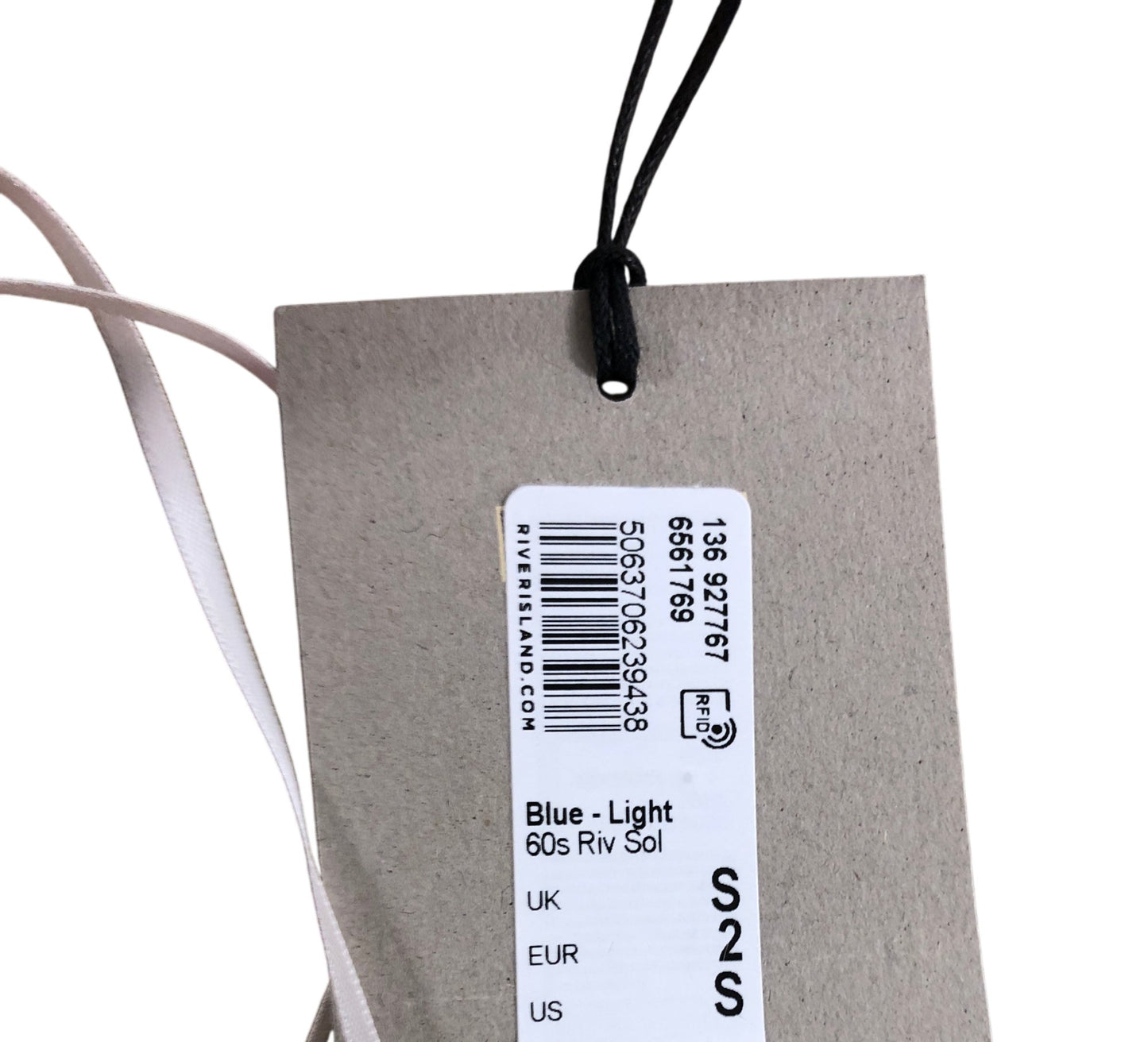 River Island Halter Neck Dress Size S Women's Light Blue Tweed Mini