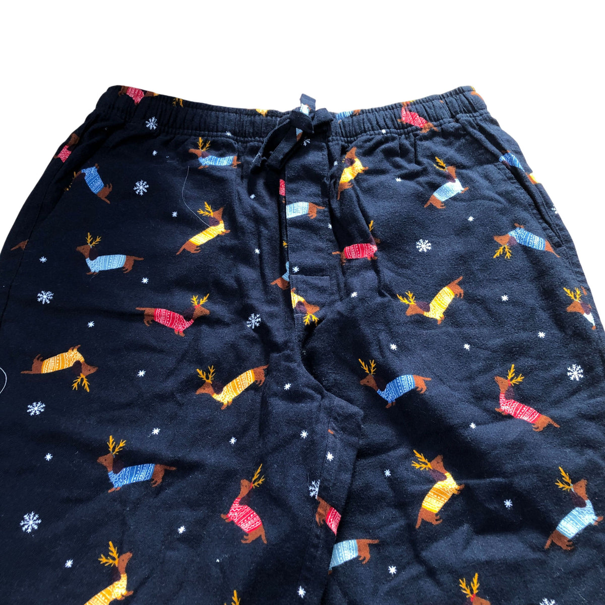 Pyjamas Cotton Dachshund Reindeer Print Loungewear Medium